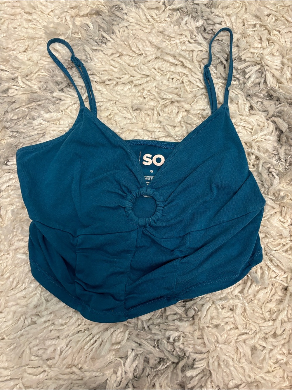 SO Teal Ring-Front Cami with Adjustable Straps